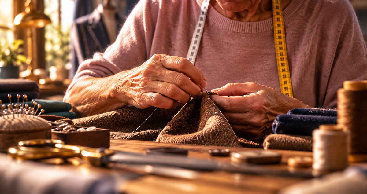 Italian artisan at work in her atelier